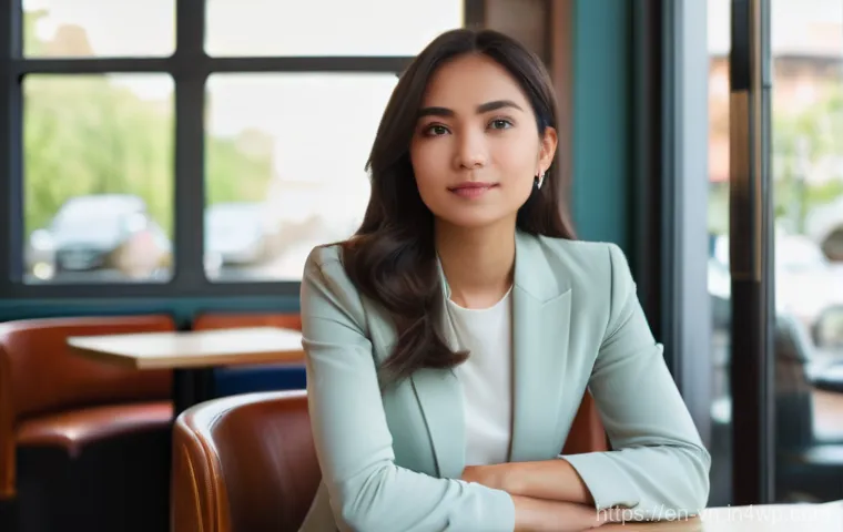 의식적 기술 사용을 위한 커뮤니케이션 전략 - **Prompt:** A young professional woman, dressed in a smart casual outfit like a tasteful blouse and ...